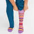 Stripe Purple + Orange Cotton Compression Socks