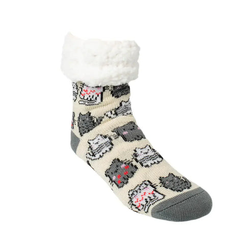 Dr. Johnny's Fuzzy Socks: CITYCAT-CHAMPAGNE
