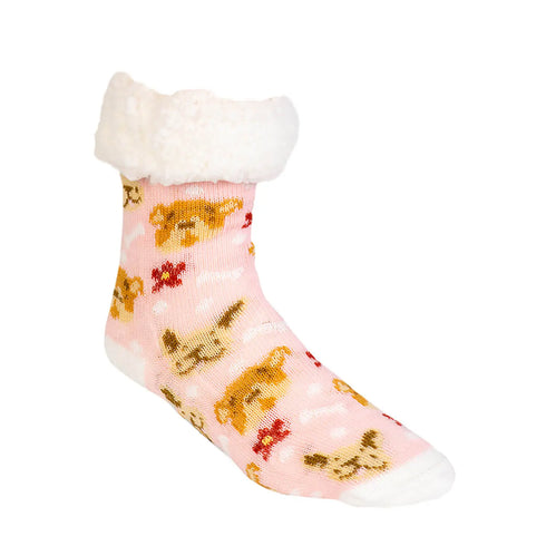 Dr. Johnny's Fuzzy Socks: DOGMOM-PINK