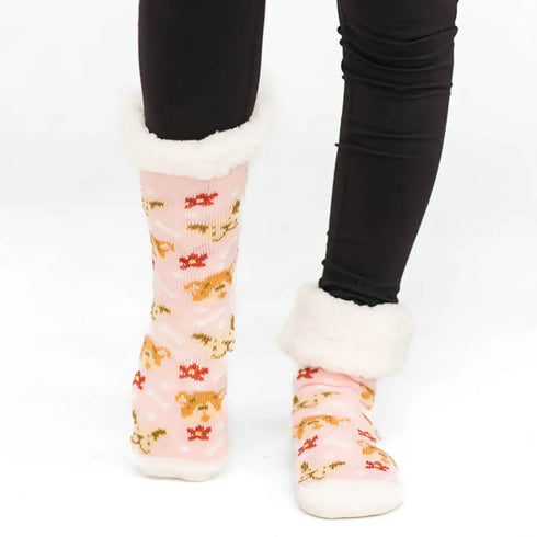 Dr. Johnny's Fuzzy Socks: DOGMOM-PINK